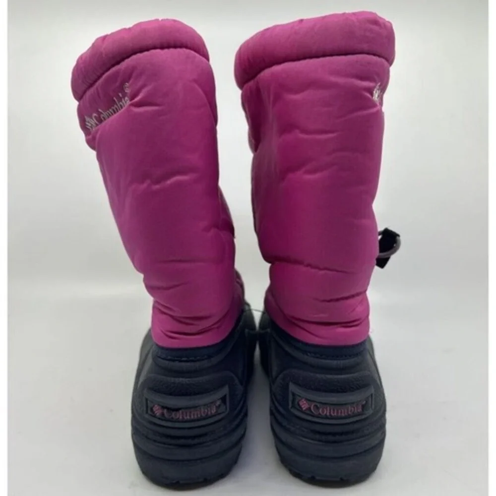Columbia Moonridge II Snow Boots Kids Size 4 Pink Black Waterproof YY1193 Good‎